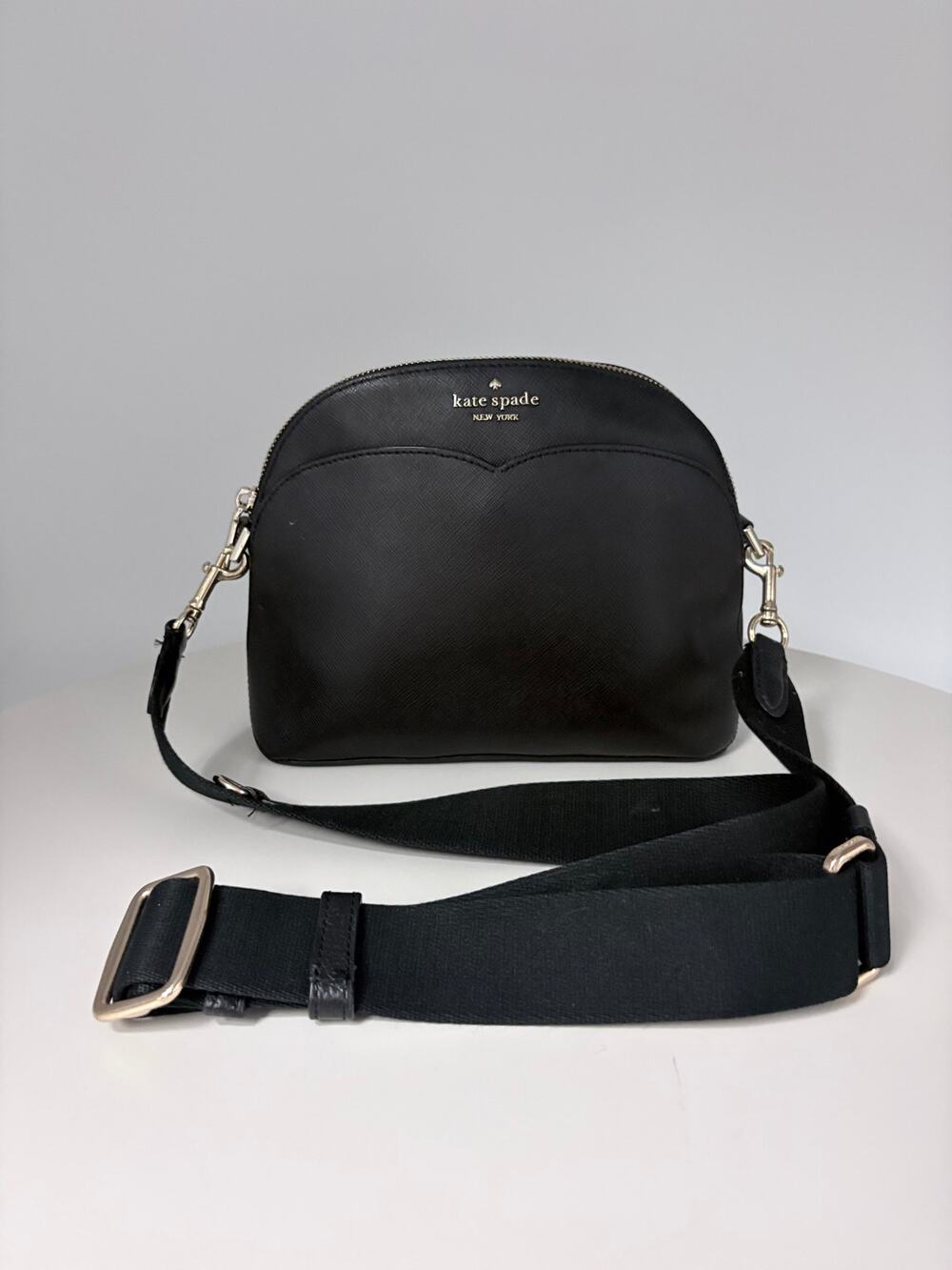 Kate Spade Dome Crossbody Black with thick strap